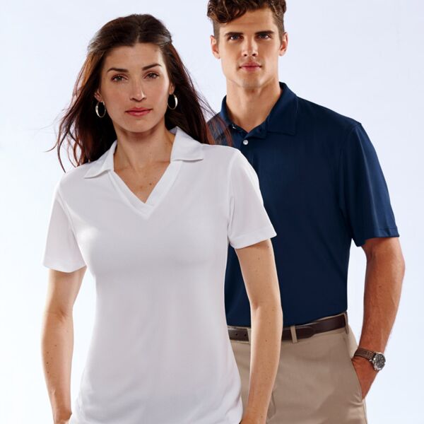 UltraClub&reg; Men's Platinum Performance Jacquard Polo with TempControl Technology Thumbnail
